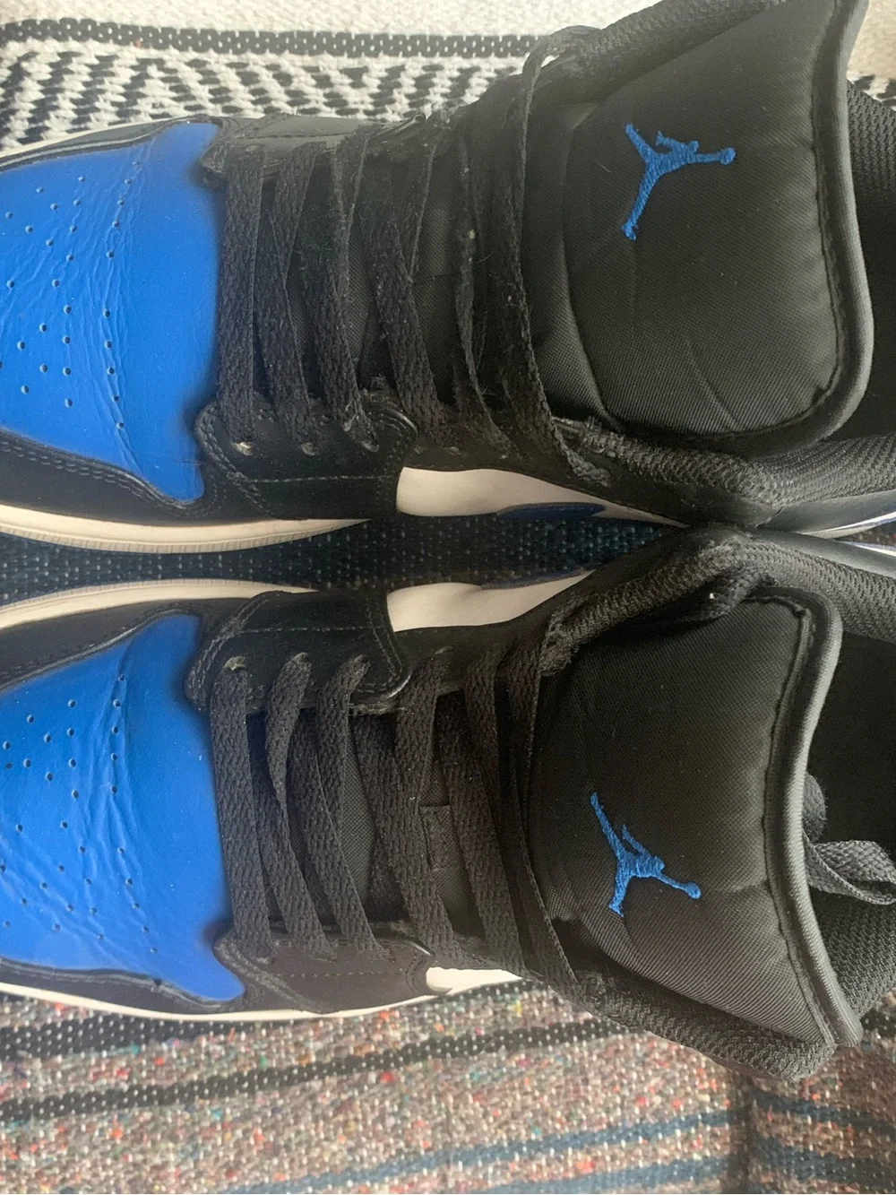 Air Jordan 1 low “Alternate Royal Toe” in size 10.5 men